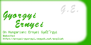 gyorgyi ernyei business card